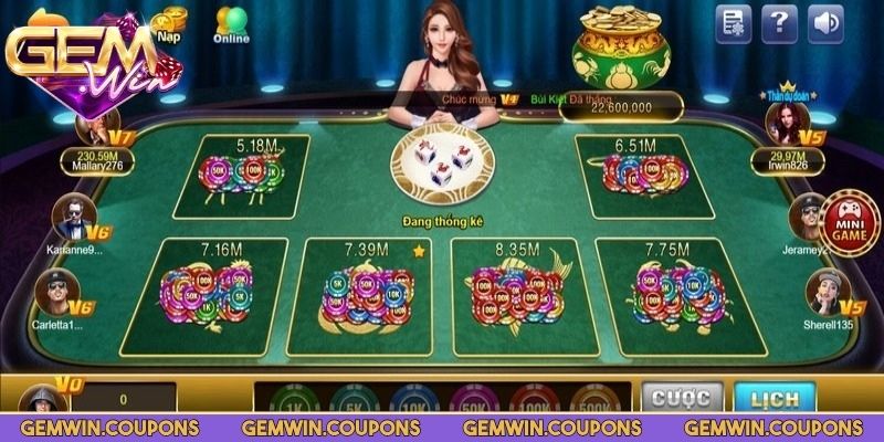 Bầu Cua Gemwin - Trò Dân Gian Phiên Bản Online Độc Đáo 3 Mỗi lần trùng một biểu tượng nhận gấp đôi số tiền
