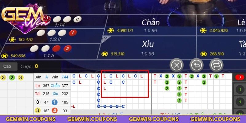 Công Thức Đánh Xóc Đĩa Trên Điện Thoại Gemwin Dễ Áp Dụng 3 Khi cầu lặp một chiều quá 4 lần, nên đặt ngược lại