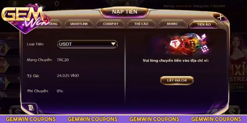 Nạp Rút Tiền Gemwin 1 Chi tiết các bước nạp rút tiền Gemwin