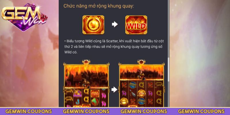 Tây Du Thần Khí Gemwin – Slot Quay Hũ Đậm Chất Tây Du Ký 2 Giao diện chia làm 5 cột, 3 hàng, 243 cách thắng