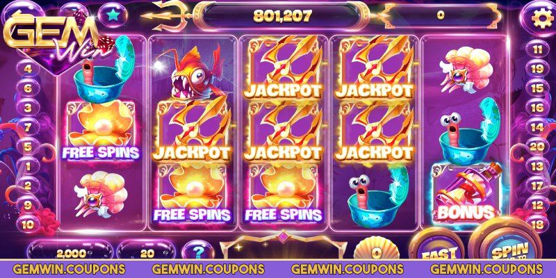 Thủy Cung Gemwin – Slot Nổ Hũ Đại Dương Đẹp Mắt, Độc Đáo 3 Biểu tượng gồm rương vàng, ngọc trai, cá mập, sao biển