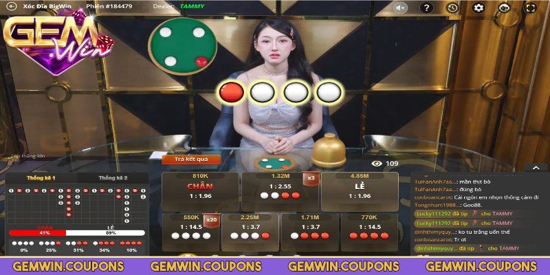 Xóc Đĩa Live Gemwin – Cá Cược Trực Tiếp, Minh Bạch 3 Mỗi vòng có giới hạn từ 15 đến 20 giây