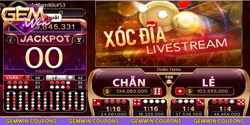Xóc Đĩa Live Gemwin – Cá Cược Trực Tiếp, Minh Bạch 1 Thông tin cơ bản về xóc đĩa live Gemwin